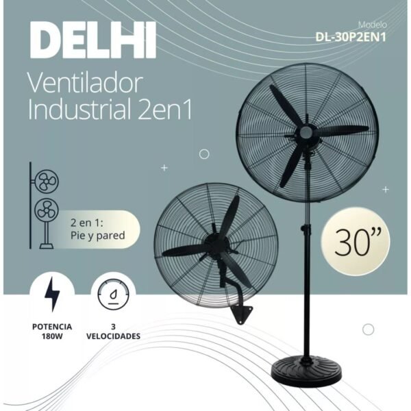 Ventilador Industrial 30 Pulgadas 2 En 1 Pie/pared Delhi - Image 2