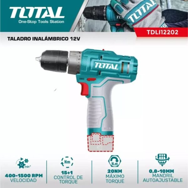 Taladro Atornillador Inalambrico 12v Torque 20 Nm 2 Baterias - Image 3