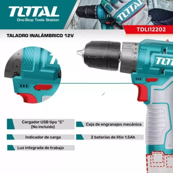 Taladro Atornillador Inalambrico 12v Torque 20 Nm 2 Baterias - Image 2