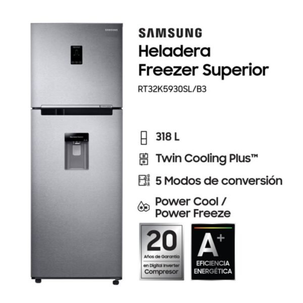 HELADERA SAMSUNG SILVER MOD RT32K5930SL320L (CONSULTAR PRECIO OFERTA)