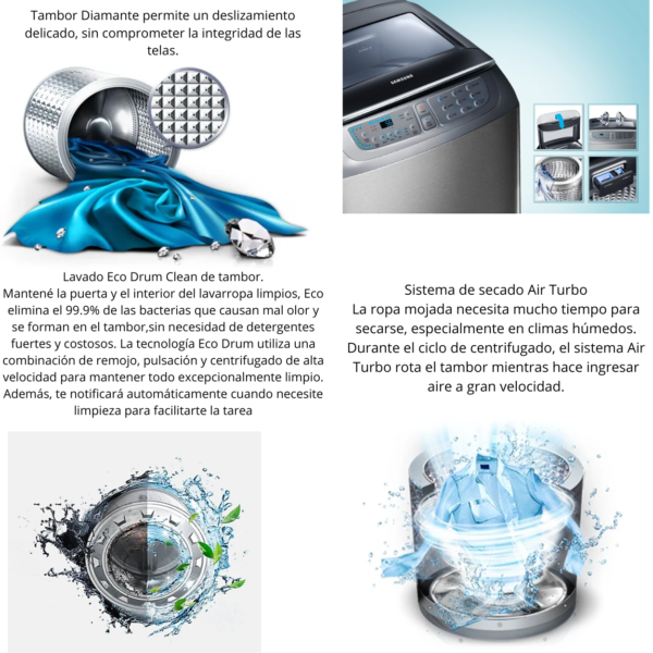 "LAVARROPAS SAMSUNG MOD WA70F5S4UDW7KG 700RPM" (CONSULTAR PRECIO OFERTA) - Image 7