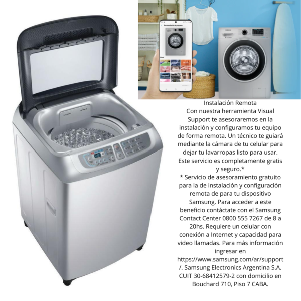 LAVARROPAS SAMSUNG PLATA MOD WA80F5S4UDW 8KG 700RPM (CONSULTAR PRECIO OFERTA) - Image 2